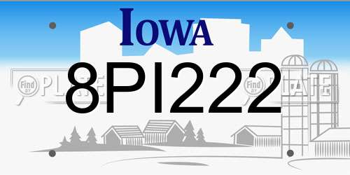 8PI222 Iowa License Plate