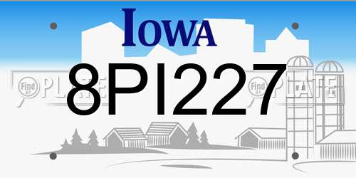 8PI227 Iowa License Plate