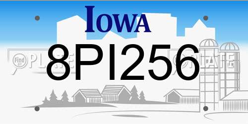 8PI256 Iowa License Plate