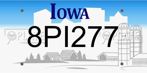 8PI277 Iowa License Plate