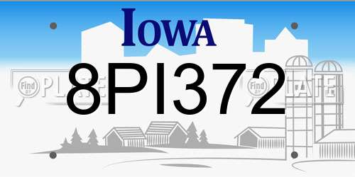 8PI372 Iowa License Plate