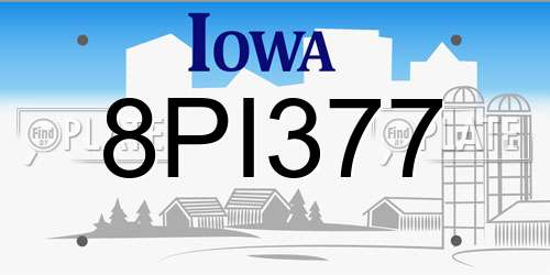8PI377 Iowa License Plate