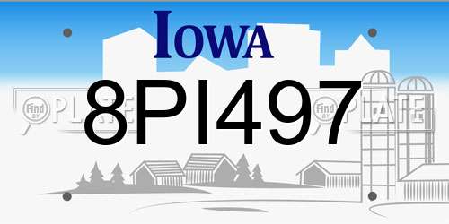 8PI497 Iowa License Plate