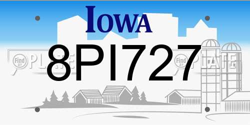 8PI727 Iowa License Plate