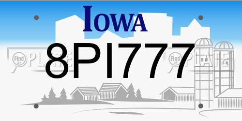 8PI777 Iowa License Plate