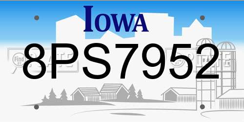 8PS7952 Iowa License Plate