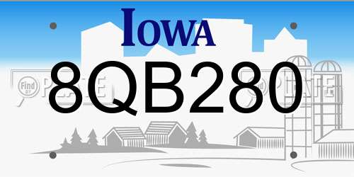 8QB280 Iowa License Plate