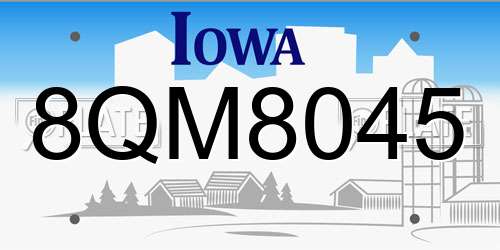 8QM8045 Iowa License Plate