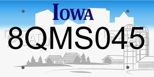 8QMS045 Iowa License Plate