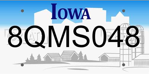 8QMS048 Iowa License Plate