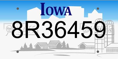 8R36459 Iowa License Plate