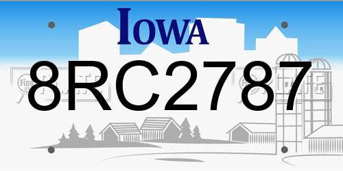8RC2787 Iowa License Plate