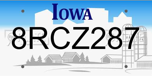 8RCZ287 Iowa License Plate