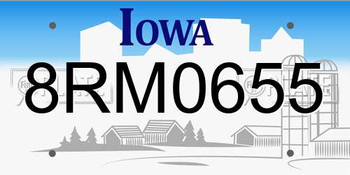 8RM0655 Iowa License Plate