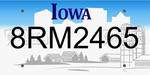 8RM2465 Iowa License Plate
