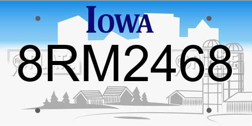 8RM2468 Iowa License Plate