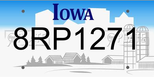 8RP1271 Iowa License Plate