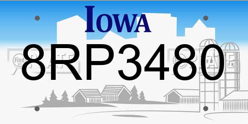 8RP3480 Iowa License Plate