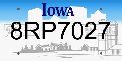8RP7027 Iowa License Plate