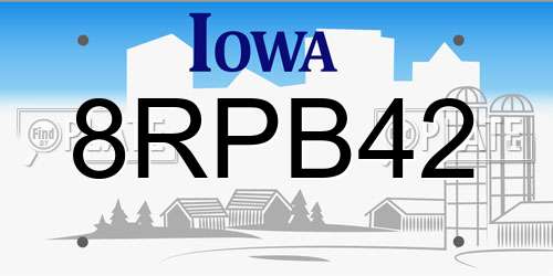 8RPB42 Iowa License Plate