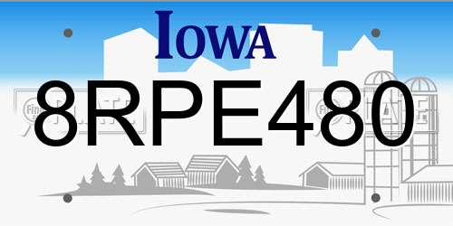 8RPE480 Iowa License Plate