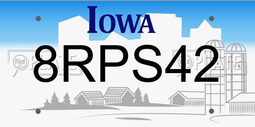 8RPS42 Iowa License Plate
