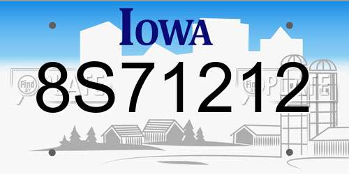 8S71212 Iowa License Plate