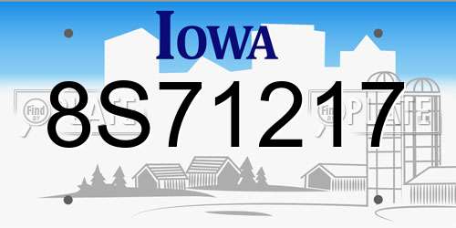 8S71217 Iowa License Plate