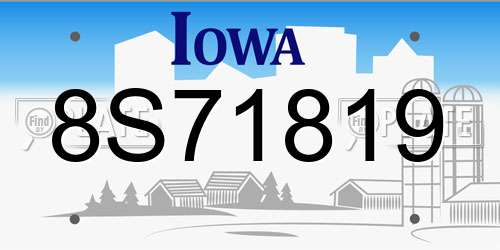 8S71819 Iowa License Plate