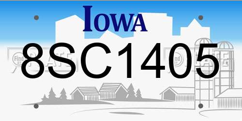 8SC1405 Iowa License Plate
