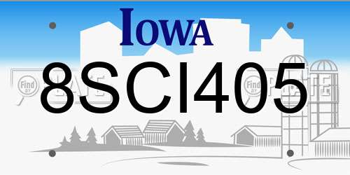 8SCI405 Iowa License Plate