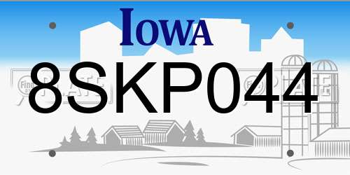 8SKP044 Iowa License Plate