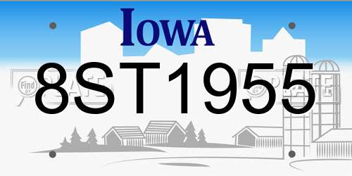 8ST1955 Iowa License Plate