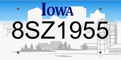 8SZ1955 Iowa License Plate