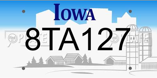 8TA127 Iowa License Plate