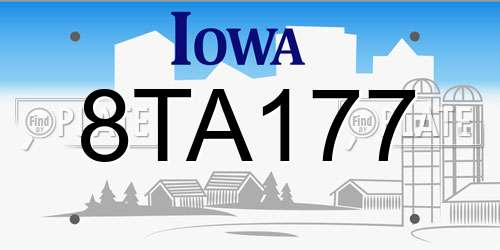 8TA177 Iowa License Plate
