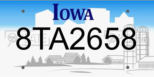 8TA2658 Iowa License Plate