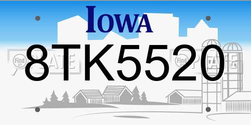 8TK5520 Iowa License Plate