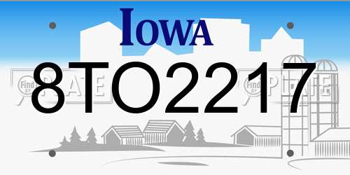 8TO2217 Iowa License Plate