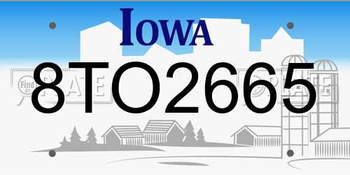 8TO2665 Iowa License Plate