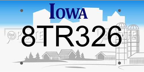 8TR326 Iowa License Plate