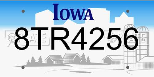 8TR4256 Iowa License Plate