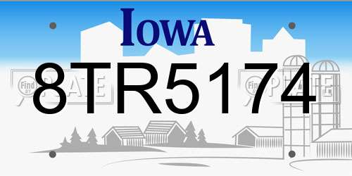 8TR5174 Iowa License Plate