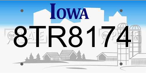 8TR8174 Iowa License Plate