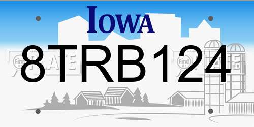 8TRB124 Iowa License Plate
