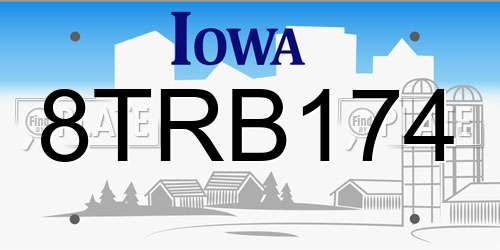 8TRB174 Iowa License Plate