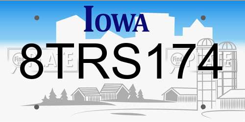 8TRS174 Iowa License Plate