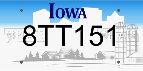 8TT151 Iowa License Plate