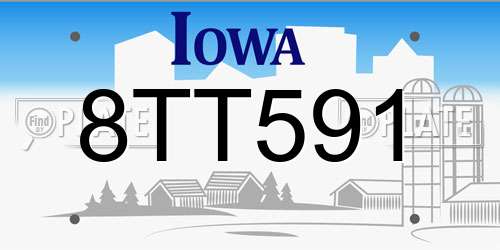 8TT591 Iowa License Plate