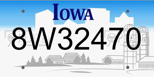 8W32470 Iowa License Plate